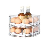 Récipient à œufs pour réfrigérateur - 2 - Empilable - Transparent | Organiseur pour réfrigérateur pour comptoir de cuisine, restaurant, salle à manger, boulangerie