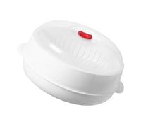 Récipient à vapeur efficace pour micro-ondes avec structure en couches, trous de dispersion, couvercles transparents pour un chauffage uniforme et sûr, gadget de cuisine multifonction