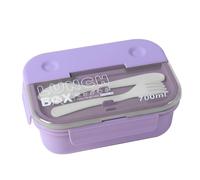 Récipient Alimentaire 700ml 3 Compartiments avec Cuillère et Fourchette Cheffinger Violet