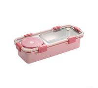 Récipient alimentaire à deux sections en acier inoxydable 600 ml Rose | Double compartiment, garde les aliments séparés, 600 ml principal + bol de 150 ml, idéal pour les régimes équilibrés
