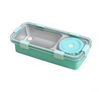 Récipient alimentaire en acier inoxydable à deux sections 600 ml (vert) | Double compartiment, garde les aliments séparés, 600 ml principal + bol de 150 ml, idéal pour les régimes équilibrés