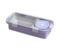Récipient alimentaire en acier inoxydable à deux sections 600 ml Violet | Double compartiment, garde les aliments séparés, 600 ml principal + bol de 150 ml, idéal pour les régimes équilibrés