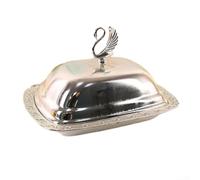 Récipient alimentaire en acier inoxydable avec couvercle pour beurre, couvercle anti-poussière pour garder les aliments frais, utilisation polyvalente pour servir et ranger dans la cuisine et la salle