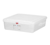 Récipient alimentaire GN 1/1 avec étiquette et couvercle, 8 l, 530 x 325 x 65 mm