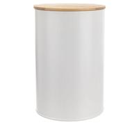 Récipient alimentaire métallique - Orion - 1,3 l - Blanc - Couvercle en bambou - 11x15,5 cm - Étanche
