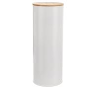 Récipient alimentaire métallique - ORION - 28,5 cm - Couvercle en bambou - Blanc - Étanche - Joint en silicone