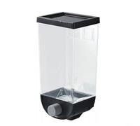 Récipient alimentaire mural pour céréales en vrac, distributeur de flocons d'avoine, grande capacité de stockage des aliments avec transparent (1,5 l, noir)