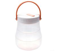 Récipient alimentaire pliable en silicone avec poignée, couvercle hermétique sous vide, double échelle de mesure, seau pliable portable pour voyage et camping (1600 ml, blanc)