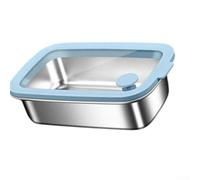 Récipient alimentaire pour chauffage par induction en acier 316L pour | Couvercle visuel en verre trempé, voir le contenu instantanément, design empilable, garde le garde-manger bien rangé