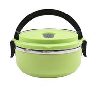 Récipient alimentaire réutilisable de forme ronde avec intérieur isotherme en acier inoxydable 304 et boîtier extérieur en polypropylène 700 ml pour un usage quotidien (orange)
