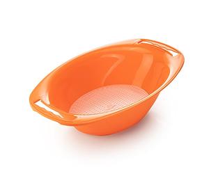 Récipient avec Passoire pour Mandolines Börner Vital, V5, V6 • Bol Collecteur pour Mandoline en V • Saladier • Plateau de Récupération pour Légumes Coupés • Couleur Accessoire: Orange