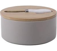 Récipient Beurre, Grand récipient à beurre en céramique, obtenez un support de plateau à tartiner à la demande (jaune)(Gray)