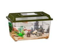 Récipient - Cage d'alimentation transparente pour terrarium | Boîte d'élevage portable avec poignée pour gecko, lézard, araignée, ermite, crabe, petit habitat de transport pour animal domestique