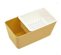 Récipient carré à double couche avec design drainable pour garder les collations aux fruits, les fruits secs et les collations fraîches et prêtes à être partagées ou à manger (4)