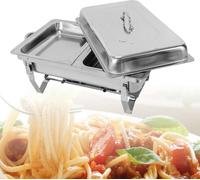Récipient chauffant Chafing Dish Buffet Set Chauffe-plats en acier inoxydable Container Profi Set Réchaud Chauffe-plats pour Catering Buffet et Fête avec support pliable Poêle à eau