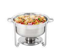 Récipient Chauffant en Acier Inoxydable Rond Chafing Dish pour Aliments Chauffe-Plat pour Soupe Bain pour Buffet Gastro Et Fête Restaurants Buffets Ecole (8.5 litres)