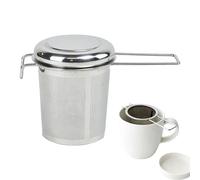Récipient d' de thé - Passoire à boisson avec couvercle | Filtre à thé en acier inoxydable, panier de brassage en maille ultra fine couvercle, infuseur à thé à mailles fines avec poignée pour
