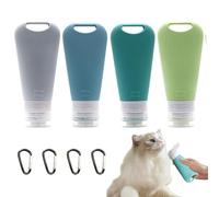 Récipient d'accessoires pour animaux de compagnie, bouteilles de shampoing | Récipient d'accessoires pour animaux de compagnie, flacons de shampoing de voyage de 90 ml avec support en silicone pour
