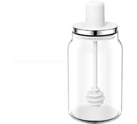 Récipient d'assaisonnement en Verre résistant à la Chaleur pour Bouteille d'épices en bâton de Miel 220 ML (Blanc)
