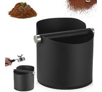Récipient de 600 ml pour porte-filtre, en acier inoxydable pour une élimination facile du marc de café humide pour machine à expresso porte-filtre (noir)