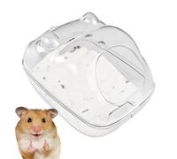 Récipient de bain de sable pour hamster - Maison de bain compacte 13,1 x 9 x 8,7 cm, boîte transparente en plastique PET, toilettes de toilettage avec trous de ventilation et bords lisses | Maison de