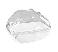 Récipient de bain de sable pour hamster, petit animal de bain, gerbille, chinchilla, 13,1 x 9 x 8,7 cm, maison de bain transparente pour hamster et nettoyage du corps