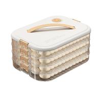 Récipient de congélation pour biscuits - Grand support à biscuits empilable à 4 couches avec couvercle et poignée - Boîte de rangement hermétique avec minuterie de fraîcheur - Organiseur de