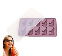 Récipient de congélation pour glaçons - bac à glaçons avec couvercle en forme d'ours - 10 compartiments en silicone - Ustensiles de cuisine pratiques pour boissons, cocktails, whisky, fêtes et