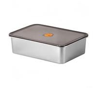 Récipient de conservation alimentaire avec couvercle en acier inoxydable de grande capacité avec joint hermétique pour réfrigérateur et rangement organisé (30 x 21 x 8,5 cm)