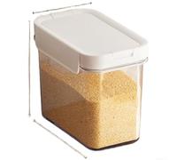 Récipient de conservation alimentaire de style asiatique hermétique avec tasse à mesurer - Bocal en plastique transparent pour riz, céréales, farine - Distributeur à double port pour garde-manger 16 x