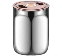 Récipient de conservation alimentaire en acier inoxydable 304, boîte hermétique pour grains de café avec valve de décompression à une touche et joint en silicone étanche - pour thé, céréales (A-L)