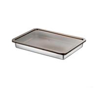 Récipient de conservation alimentaire en acier inoxydable 304 scellé avec couvercle | Plateau de congélation hermétique extra épais pour conserver la fraîcheur | Assiette de service durable pour les
