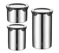 Récipient de conservation alimentaire en acier inoxydable avec ouverture ronde et joint hermétique en silicone pour un rangement pratique du café, des épices, etc. (500 ml)