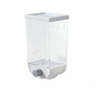 Récipient de conservation alimentaire en vrac avec distributeur de flocons d'avoine et organisateur mural, bocal transparent à large ouverture avec fond antidérapant pour la cuisine (1 l, blanc)
