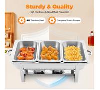 Récipient de conservation au chaud pour aliments - En acier inoxydable - 9 l - 3 pièces - Pour restauration, buffet et fête