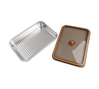 Récipient de conservation en acier inoxydable pour réfrigérateur avec couvercle hermétique et grande capacité pour maintenir la fraîcheur et l'hygiène (30 x 21 x 14,5 cm)