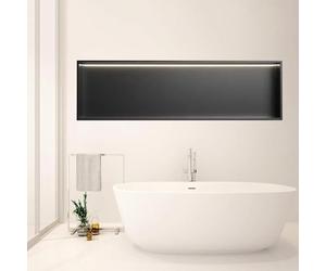 Récipient de douche LED en acier inoxydable pour salle de bain Blanc 70 x 28 x 12,5 cm Idéal pour les carrelages de salle de bain Design moderne pour une utilisation efficace de l'espace