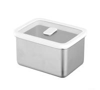 Récipient de fermentation et de stockage de pâte en acier inoxydable avec couvercle transparent et joint en silicone pour l'entretien et la protection en vrac (650 ml)