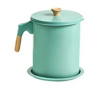 Récipient de graisse de bacon avec passoire - Récipient graisse résistant à la chaleur avec passoire à mailles fines et plateau amovible dessous de verre - Séparateur de 1,4 l