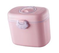 Récipient de Lait en Poudre, Distributeur de Formule Dessin animé Double Couche en Plastique avec Poignée de Transport et Cuillère pour Voyage en Plein Air (Rose)