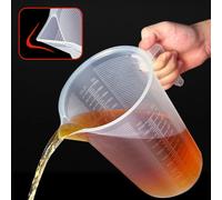 Récipient de mesure gradué en plastique avec couvercle, outils de cuisson transparents, récipient à liquide, volume élevé, cuisine, 100 ml-5000ml 3000ML - with lid