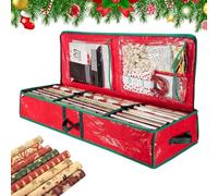 Récipient de papier cadeau, grande capacité étanche - Boîtes de rangement de papier cadeau de Noël, pour nœuds, rouleaux, rubans, chambre à coucher, placard, étagère