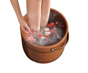 Récipient de pédicure en bois - de trempage calme, seau de soins thermiques, seau de spa rustique | Conception douce de rétention de chaleur, rituel d'immersion de bien-être confortable pour