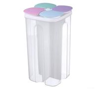 Récipient de rangement divisé pour cuisine - Bocal hermétique avec compartiments, distributeur de céréales en plastique transparent pour céréales, sucre, farine, riz, 1,5 l (2,3 l, léger)