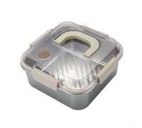 Récipient de rangement extra épais en acier inoxydable avec couvercle anti-fuite, joint en silicone et poignée pour four, cuisson à la vapeur, réfrigération et pique-nique en plein air, 18,8 x 5,5 x