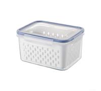 Récipient de rangement hermétique pour la cuisine avec fonction d'évacuation pour une fraîcheur prolongée et une gestion efficace du drainage des liquides pendant le stockage (L)