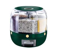 Récipient de rangement multi-grains avec 6 compartiments rotatifs à 360 degrés pour la cuisine, les céréales sèches, les céréales