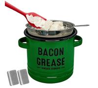 Récipient de rangement pour graisse de cuisine en verre émaillé avec grand