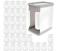 Récipient de rangement pour lait maternel - En plastique - Avec 30 sacs de rangement pour lait - Blanc - Pour congélateur, garde-manger, bouteilles, salle de bain