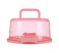 Récipient de rangement rond portable pour gâteaux avec couvercle transparent verrouillable et poignée multi-usages pour cupcakes, biscuits, tartes donuts